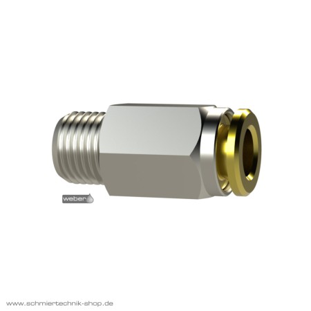 Steckverbinder gerade – Konisches Gewinde – Zylindrisches Gewinde mit O Ring (Gummiring) dichtend